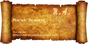 Marek Armand névjegykártya