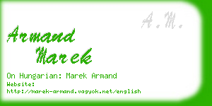 armand marek business card